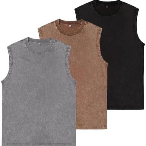 Men's Batik Washed Sleeveless Vest
