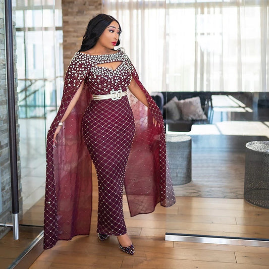 European And American Style Dress Shawl Gold Sexy Sheath Slim Fit