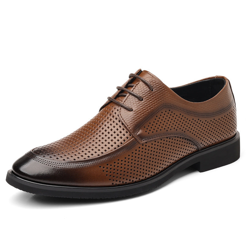 Zapatos de vestir de cuero para ir al trabajo con punta redonda antideslizante