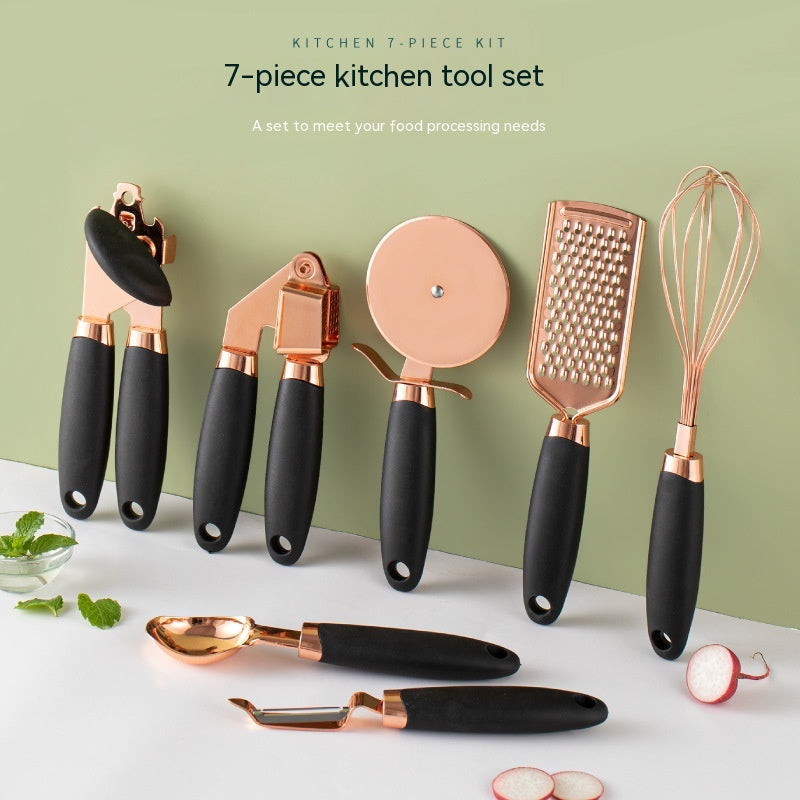 Juego de peladores de cocina con baño de cobre