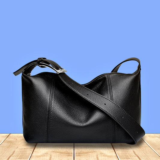 Bandolera de cuero de grano completo de gran capacidad
