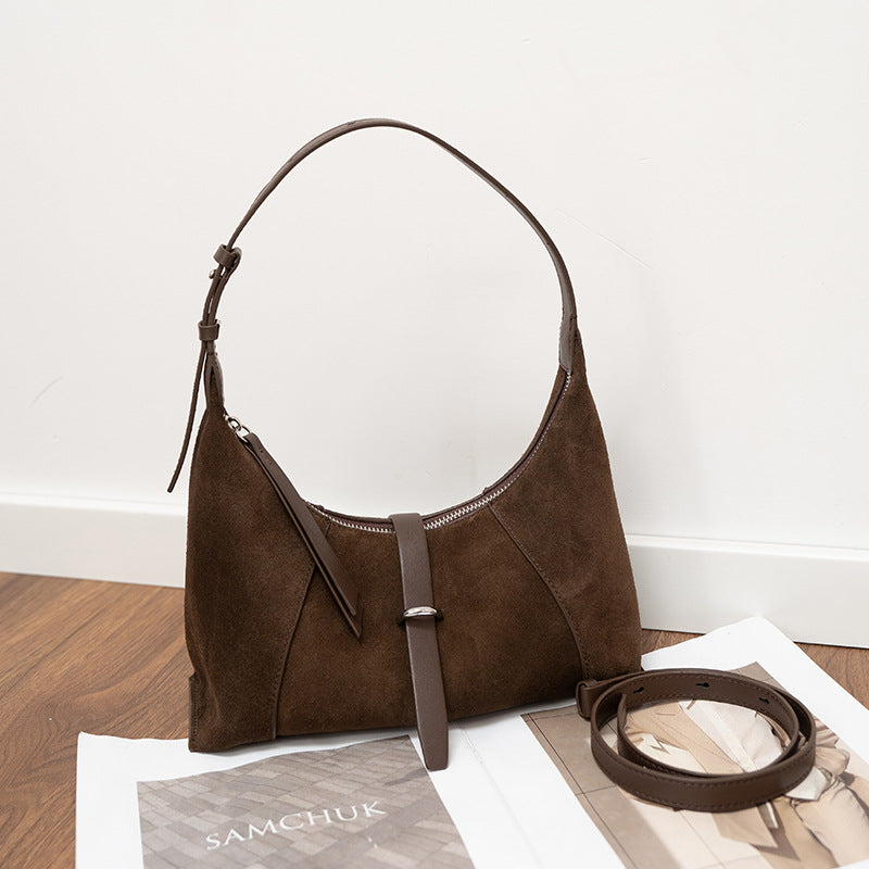 Bolso de hombro coreano para mujer, de estilo urbano, con diseño texturizado cruzado