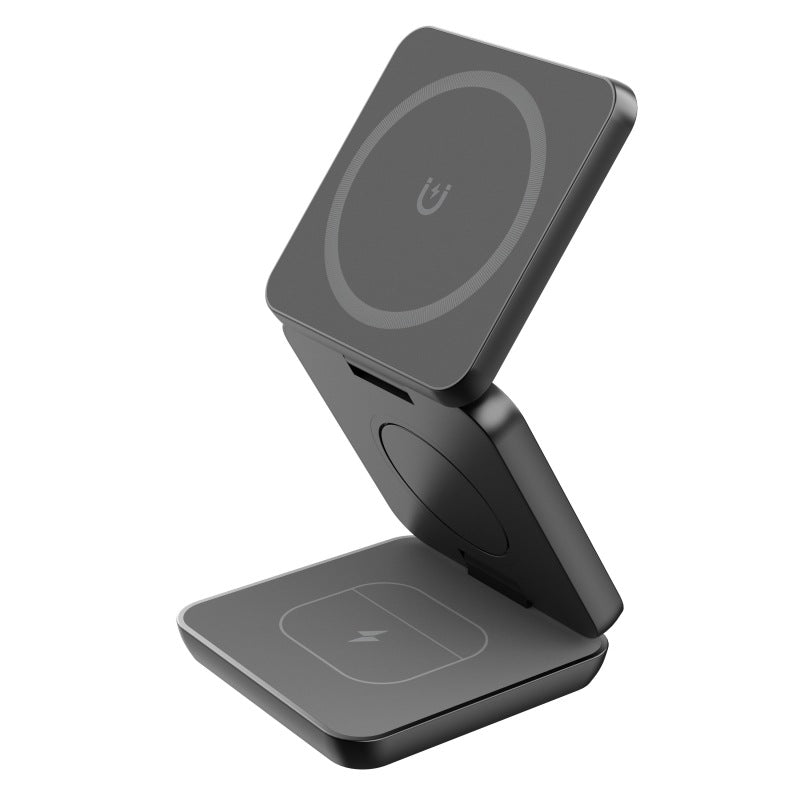 Soporte Plegable para Teléfono con Carga Inalámbrica y Succión Magnética