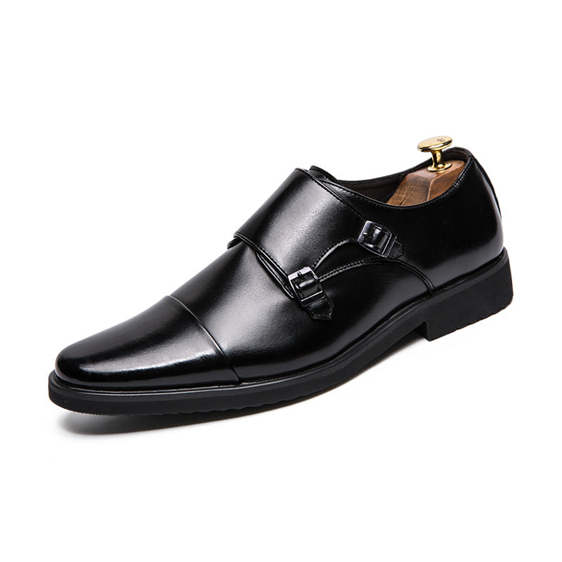 Zapatos de cuero slip-on británicos de tallas grandes para hombre