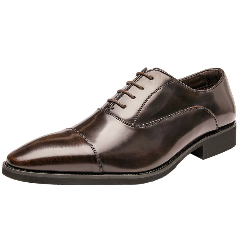 Zapatos Oxford de charol de tres piezas con punta y suela blanda para hombre de negocios