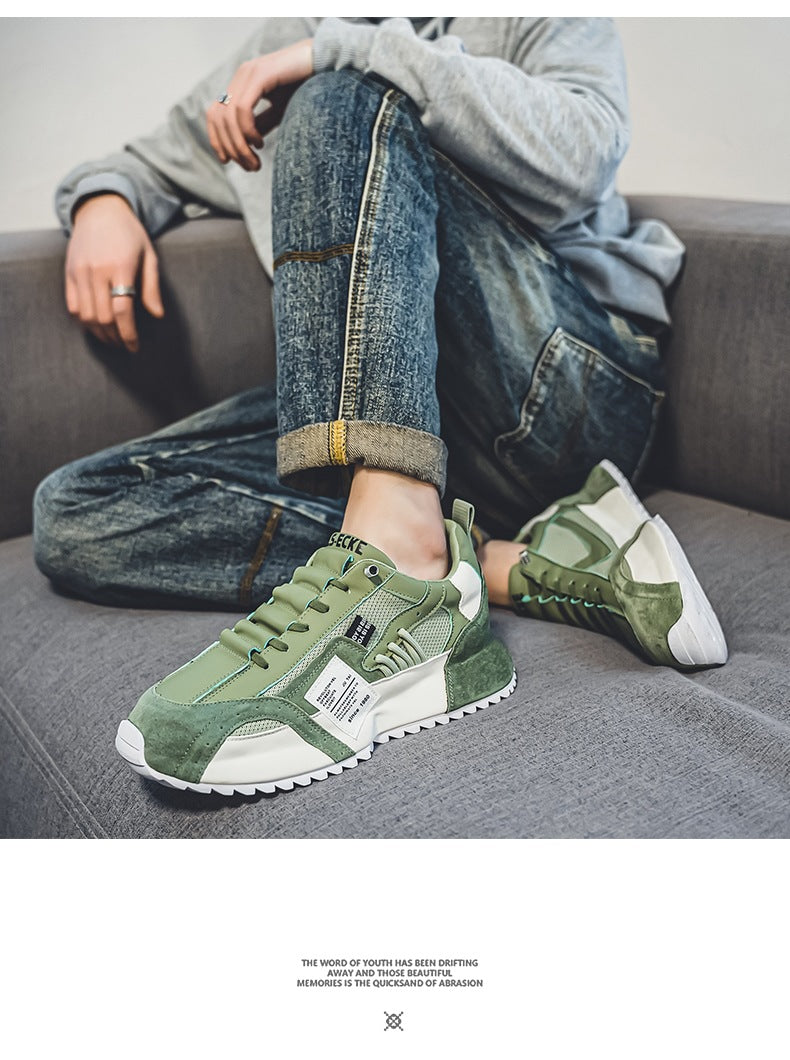 Zapatillas informales de hombre, nuevas, de primavera, que combinan con todo, de suela gruesa, con aumento de altura y antideslizantes.