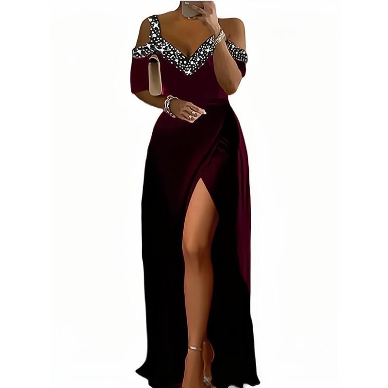 European And American Off-shoulder Spaghetti Strap Dress