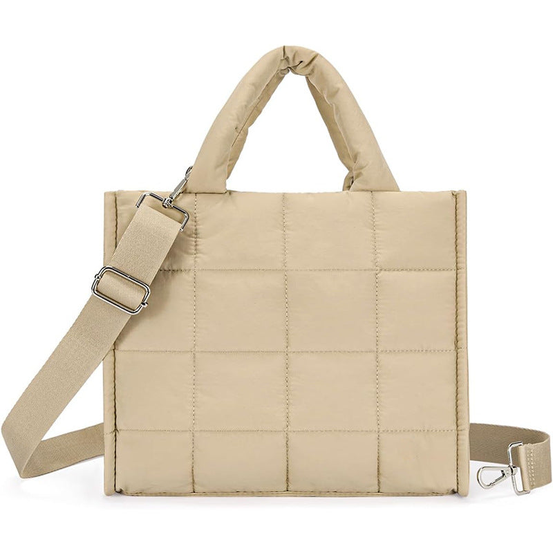 Square-grid Down-quilted Crossbody Bag Lightweight And Fluffy Handheld