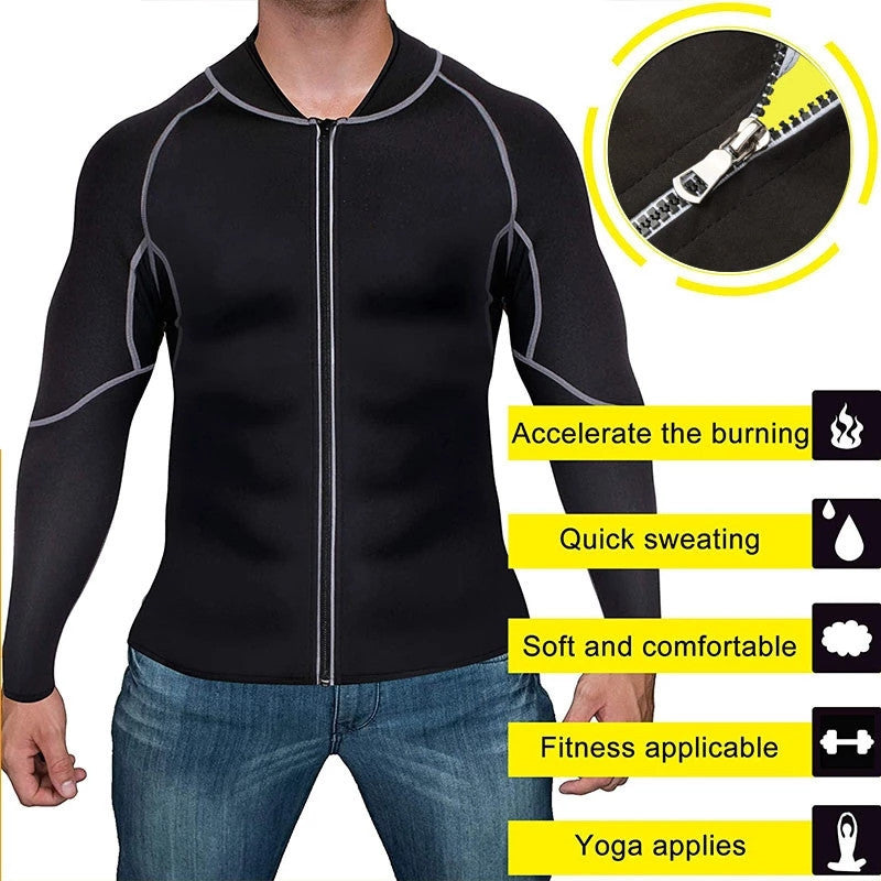 Traje de sauna de yoga y fitness deportivo de running para hombre