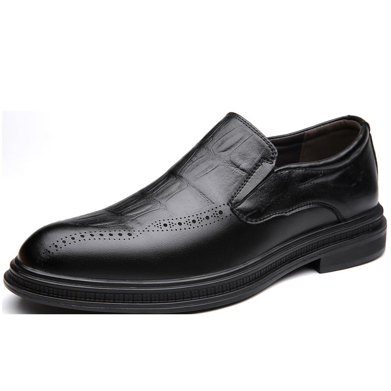Zapatos de cuero puntiagudos estilo británico informales para hombre