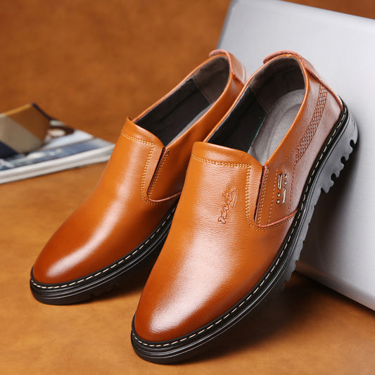 Zapatos casuales de cuero genuino para hombre, transpirables, primavera otoño
