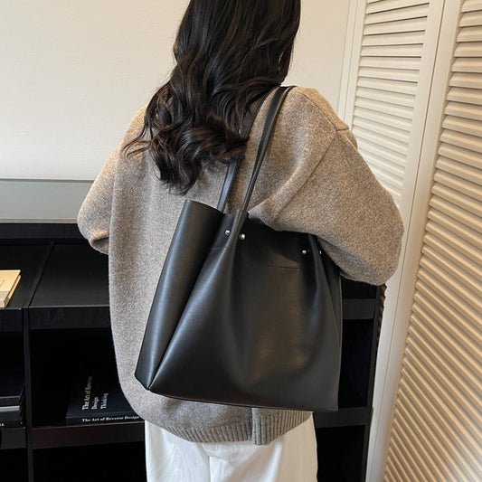 Bolso de Hombro Grande Nuevo Estilo Vintage Minimalista de Alta Gama