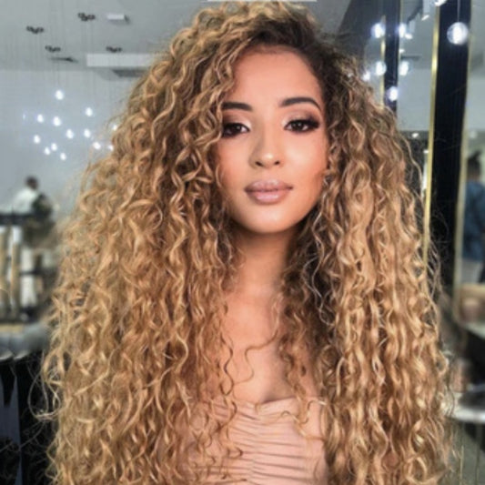 African curly hair curlers with long curly hair