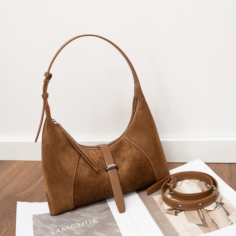 Bolso de hombro coreano para mujer, de estilo urbano, con diseño texturizado cruzado