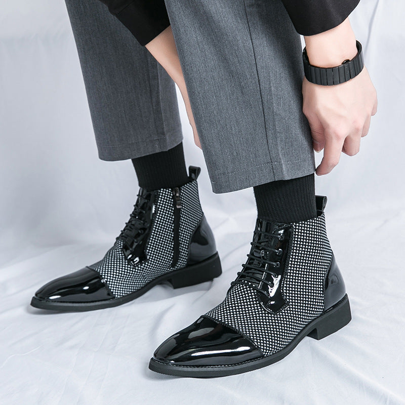 Nueva Moda Botines de Cuero Zapatos Formales de Negocios para Hombres