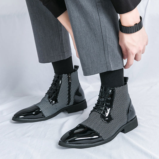 Nueva Moda Botines de Cuero Zapatos Formales de Negocios para Hombres