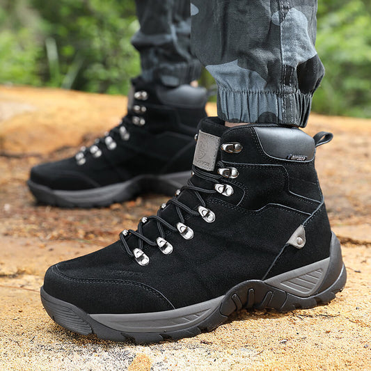 Botas de senderismo de talla grande de caña media alta para hombre para montañismo en otoño e invierno