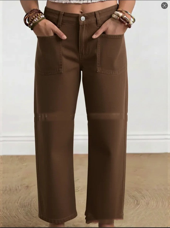 Women's Casual Solid-Color Fashionable Cotton Pants