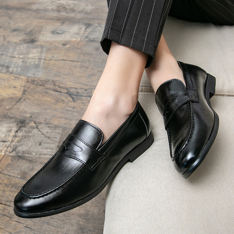 Zapatos de piel de punta fina minimalistas estilo británico