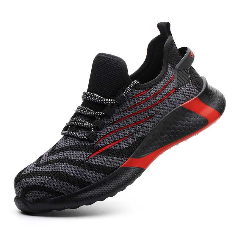 Steel Toe Safety Shoes Men's Anti-Smashing and Anti-Piercing Safety Shoes Flying Knitted