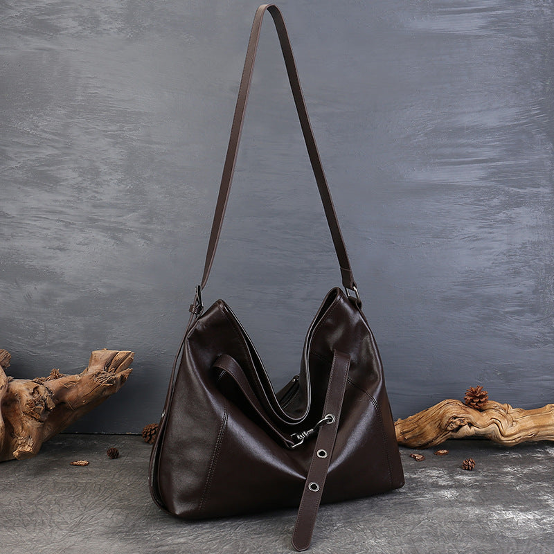 Womens Stylish Retro Large-Capacity Crossbody Bag