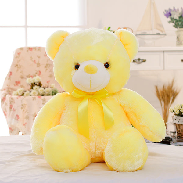 Oso de peluche LED luminoso creativo, animales de peluche, juguete de peluche colorido brillante, regalo de Navidad para niños, almohada