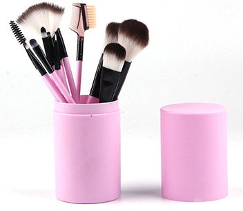 Juego de brochas de maquillaje de 12 piezas para rubor, sombra de ojos, pestañas, iluminador