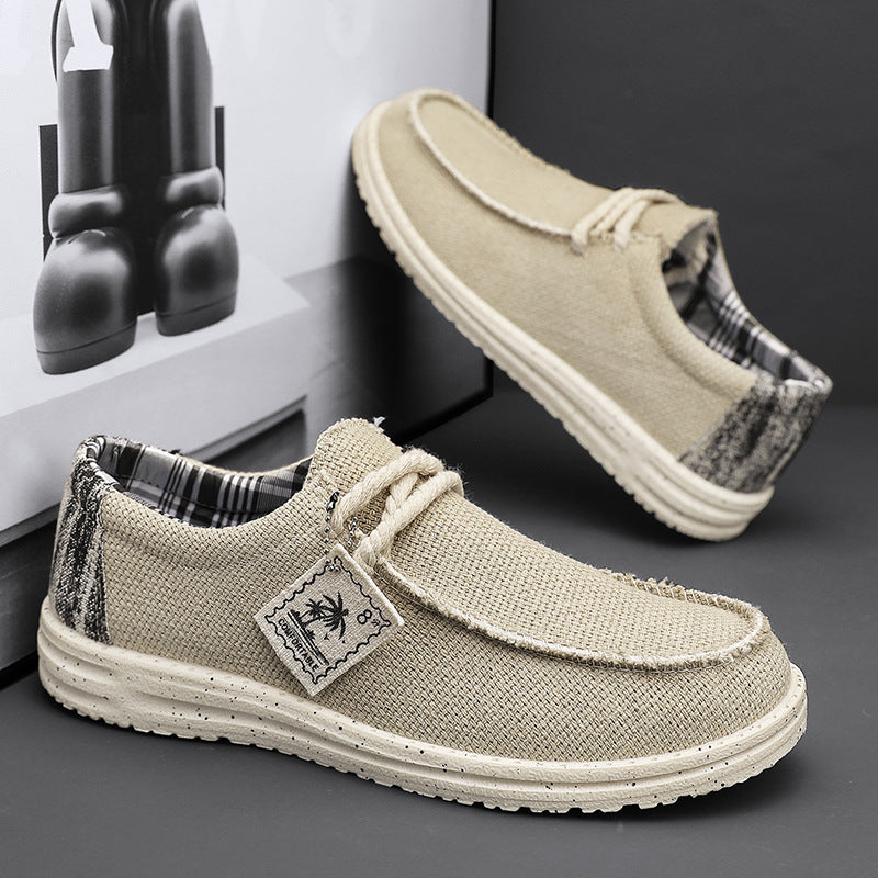 Zapatillas Casuales de Lona Sencillas para Hombre que Combinan con Todo