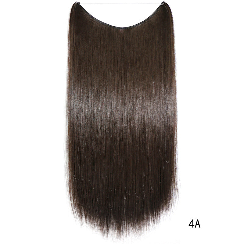 Extensiones de Pelo Invisibles de 22 Pulgadas con Hilo, Sin Clips, Secretas, Línea de Pescado, Lisas Sedosas Sintéticas