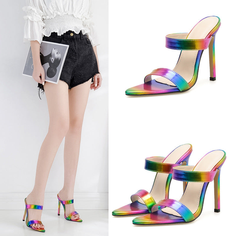 Color block women's sandals
