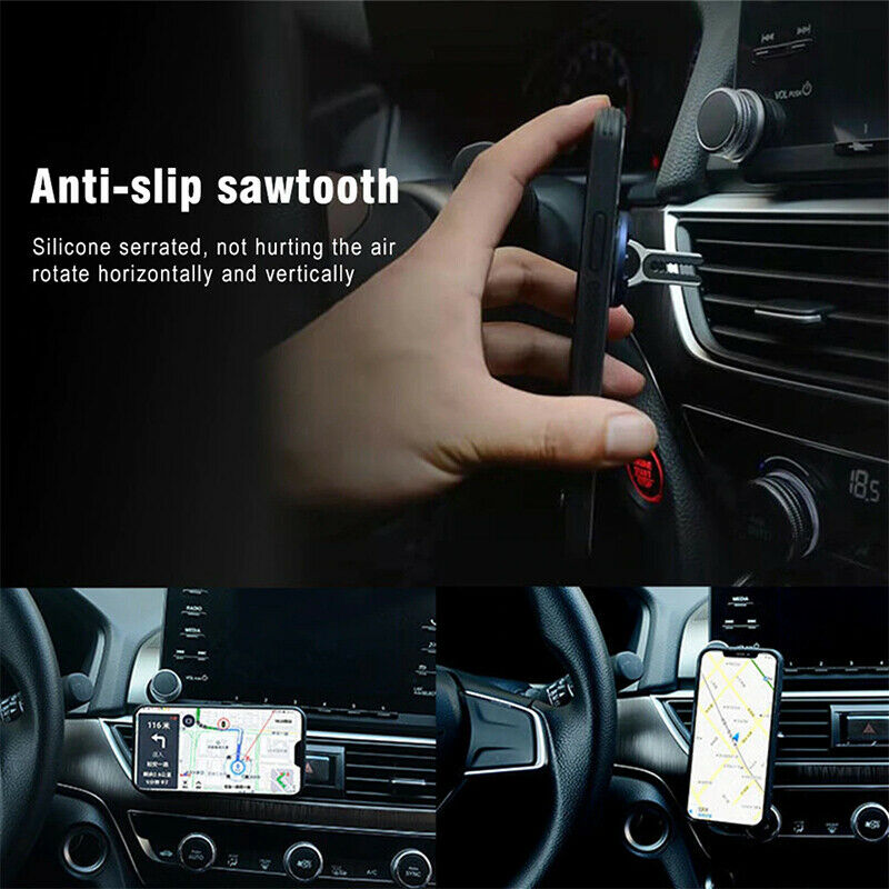 Soporte universal multiusos para teléfono móvil con agarre para la ventilación del coche, rotación, anillo para dedos