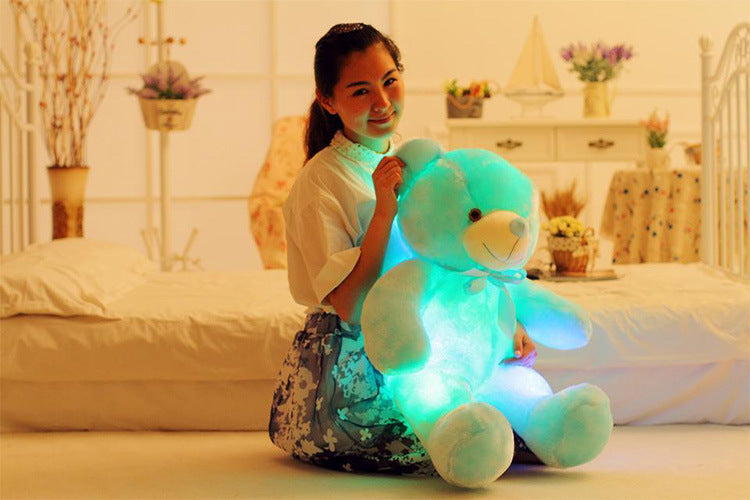 Oso de peluche LED luminoso creativo, animales de peluche, juguete de peluche colorido brillante, regalo de Navidad para niños, almohada