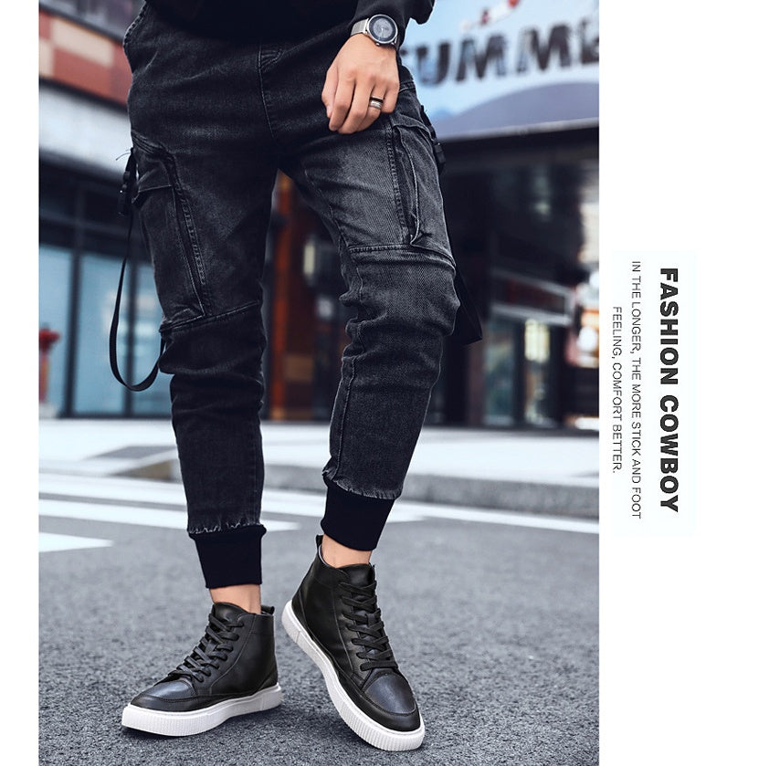 Zapatillas altas coreanas de cuero casual