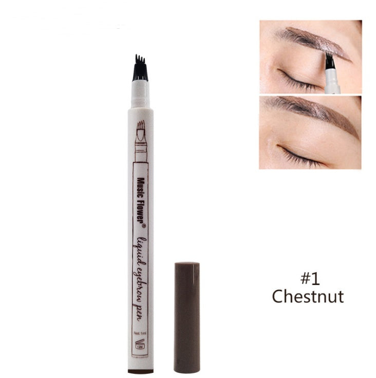 Lápiz de cejas natural a prueba de agua, tinta para cejas de cuatro puntas, lápiz de tatuaje de cejas con punta de horquilla