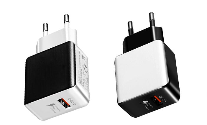 Compatible with Apple, 18W Quick Charge 3.0 Snelle Mobiele Telefoon Oplader Eu Plug Wall Charger Usb Adapter Voor Iphone 11 Pro Xr xs Max Samsung Redmi Huawei