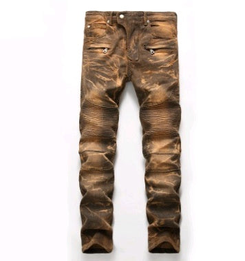 Jeans Men's Nostalgic Locomotive Jeans Straight Tide Men's Individual Pants