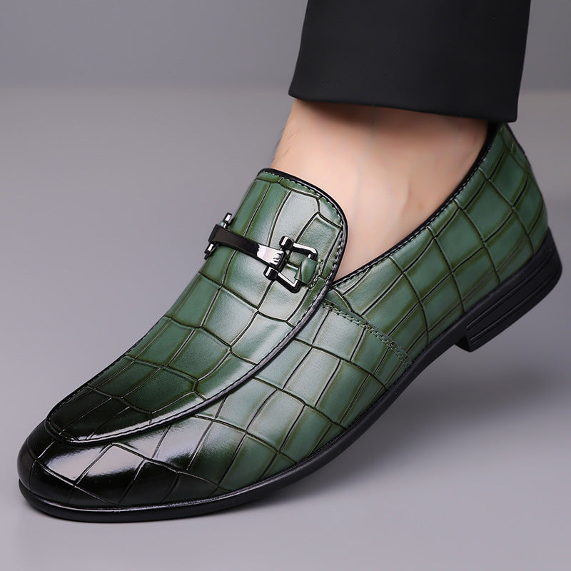 Zapatos de cuero ligeros de lujo para hombre, con suela de goma, talla grande y diseño a cuadros