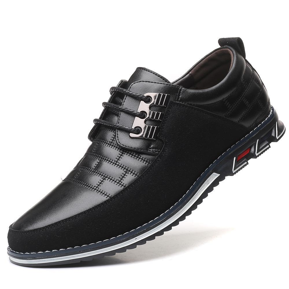 Zapatos casuales de hombre con cordones y punta redonda