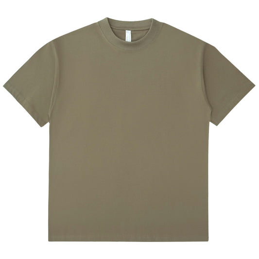 Mens And Womens Loose-fitting Solid-color Short-sleeve Cotton T-shirt