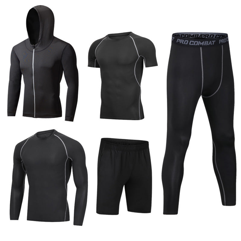 Traje de secado rápido de 5 piezas para gimnasio y deportes de ocio