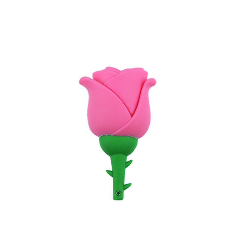 Unidad flash USB con forma de rosa, de dibujos animados, bonita, creativa, con personalidad a la moda