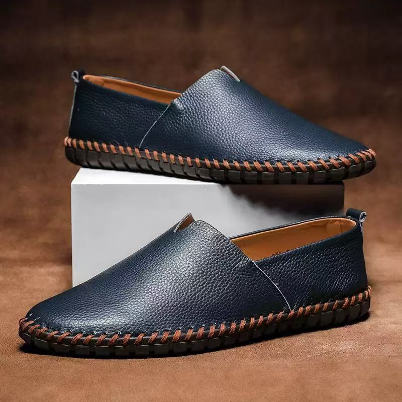 Zapatos de conducir informales, de moda, sin cordones, de corte bajo y transpirables para hombre