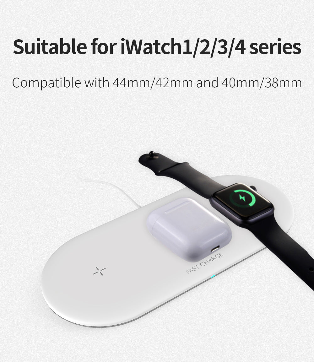 Compatible con Apple, cargador inalámbrico de escritorio para teléfono móvil tres en uno para iWatch