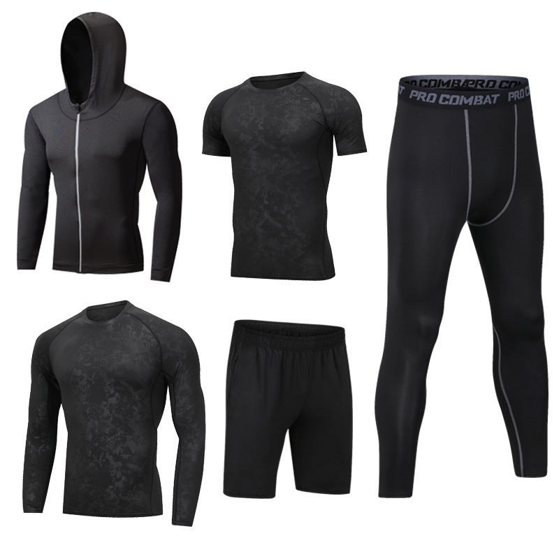 Traje de secado rápido de 5 piezas para gimnasio y deportes de ocio