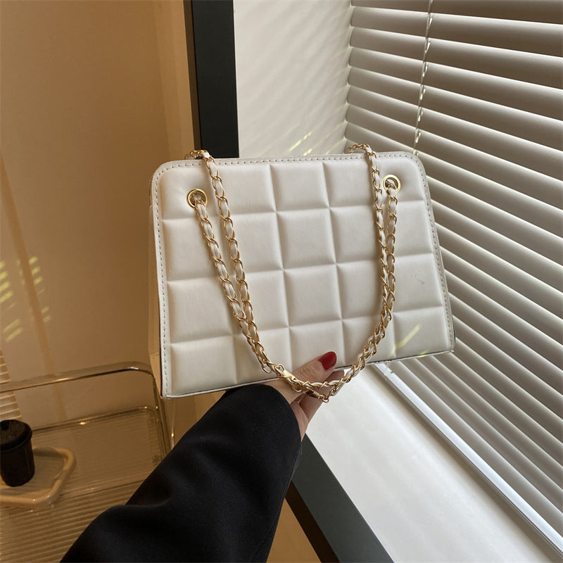 Bolso de Cuadros Pequeño con Bordado de Patrón de Diamantes para Mujer