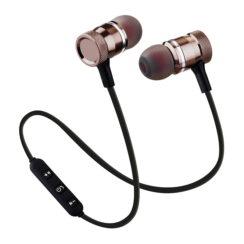 Auriculares inalámbricos Bluetooth deportivos para correr, control de línea magnético, estéreo binaural, intrauditivos, colgantes al cuello, universales para teléfono móvil, para contestar