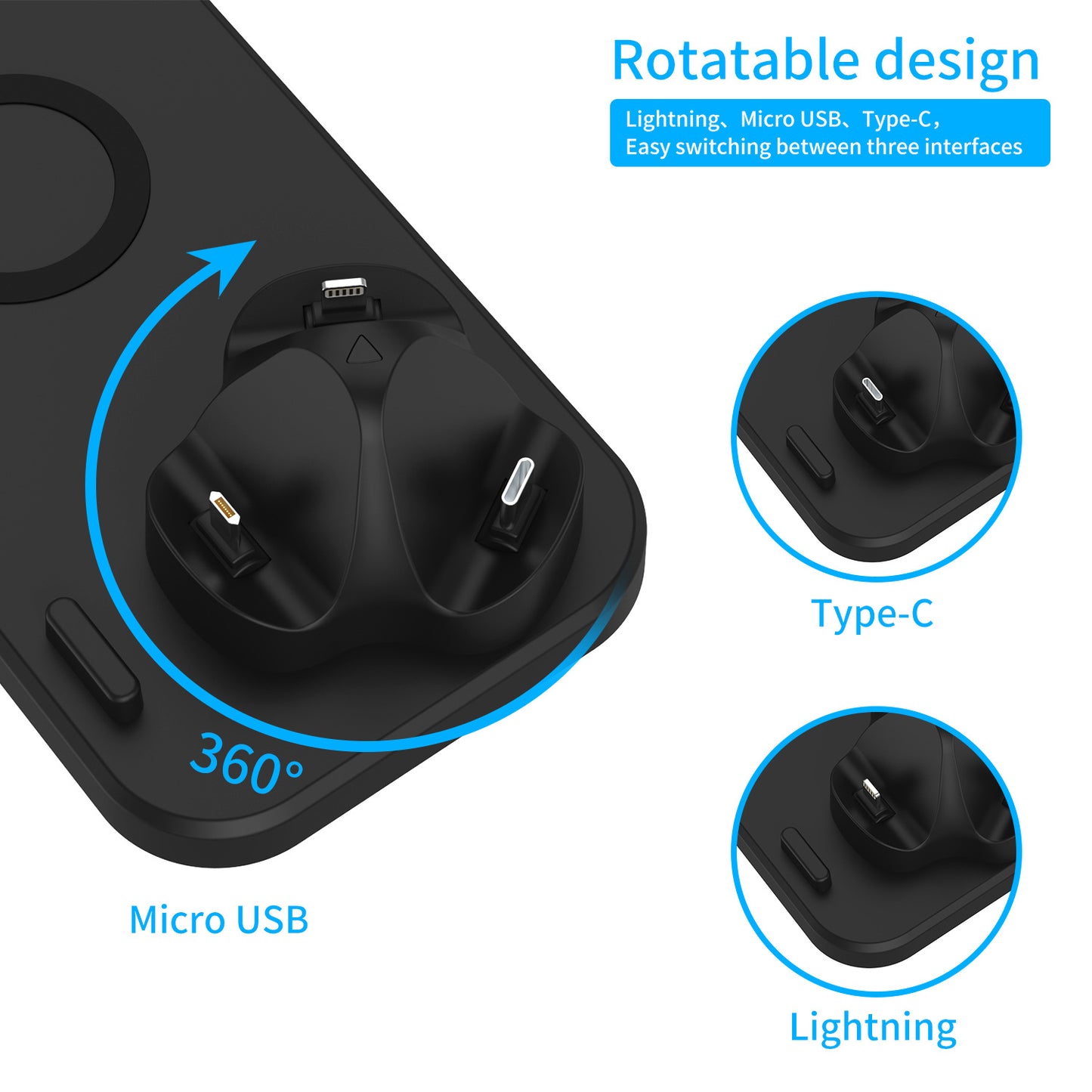 Compatible con Apple, cargador inalámbrico multifuncional
