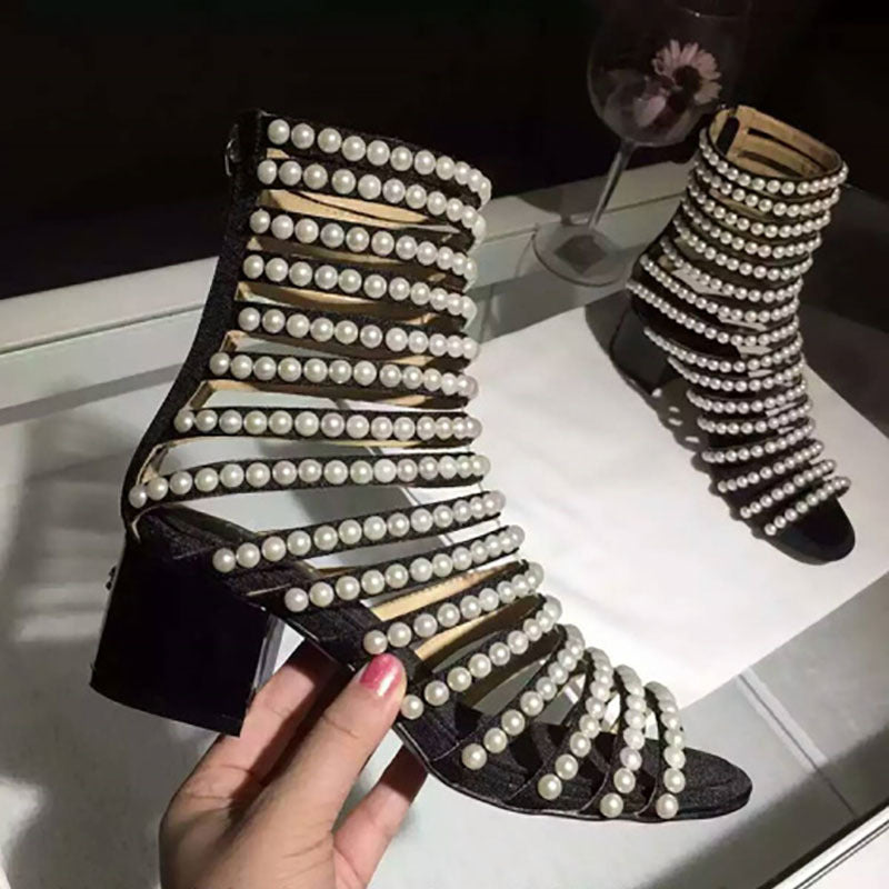 Sandalias de abalorios hechas a mano