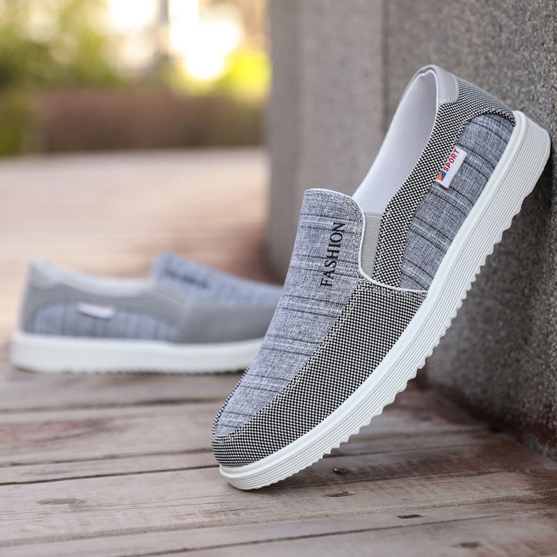 Zapatos casuales de hombre, tipo náuticos, de lona transpirable