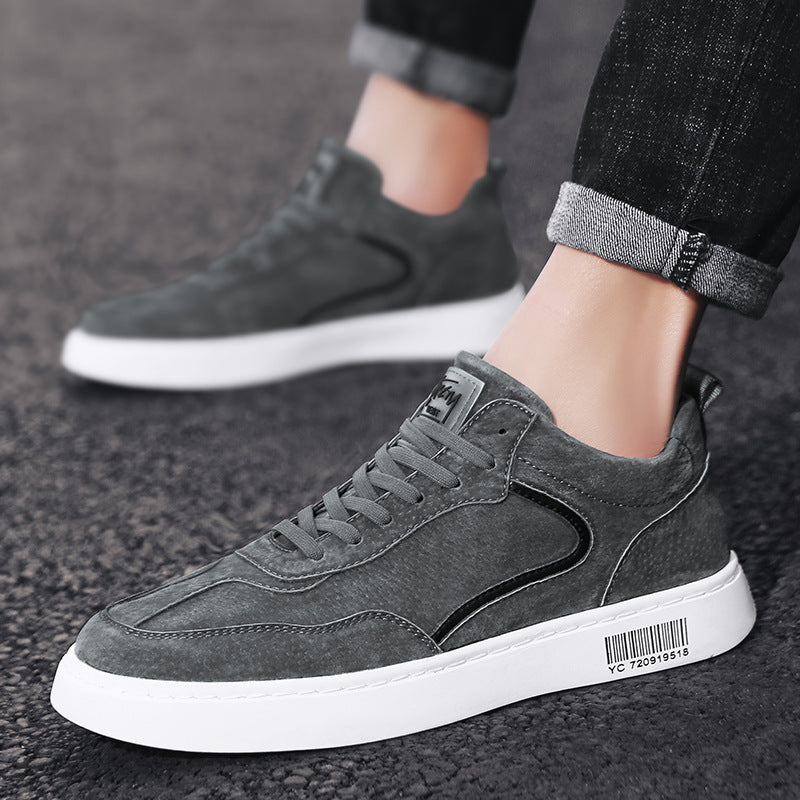 Zapatos bajos de algodón, Zapatillas deportivas, Zapatos casuales de cuero británicos versátiles para hombres